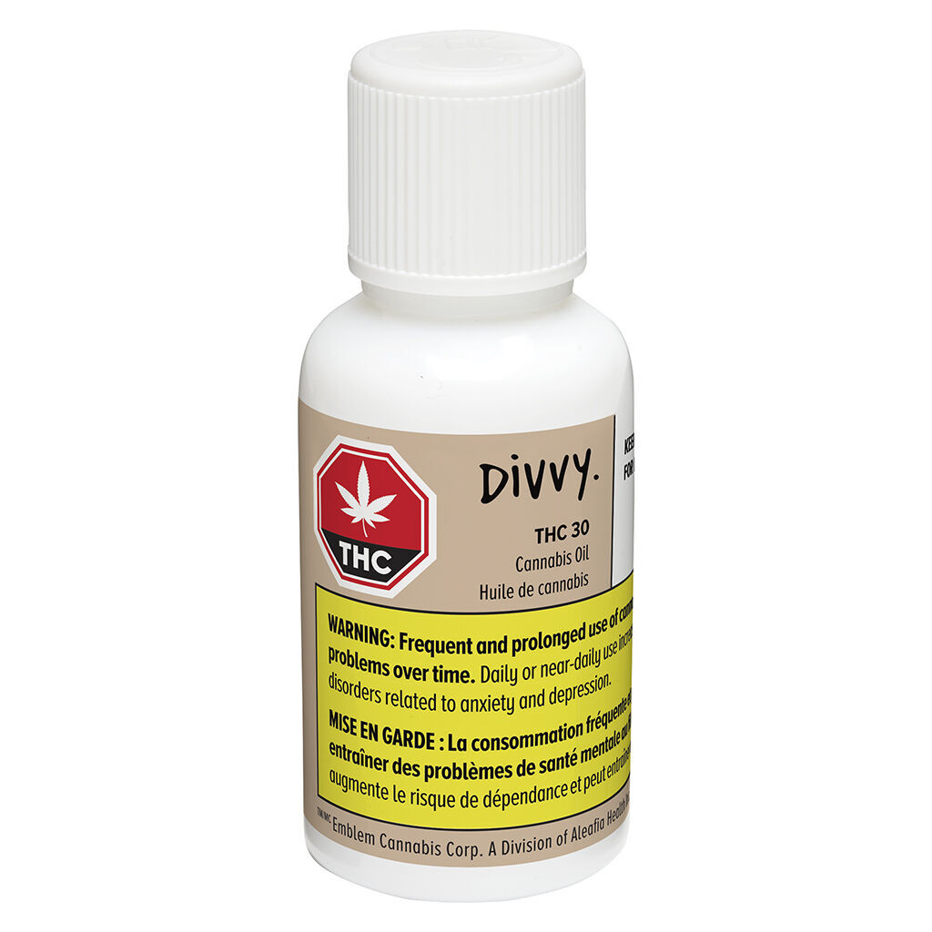 THC 30 Oil- Divvy - THC 30 Oil 30ml Oils